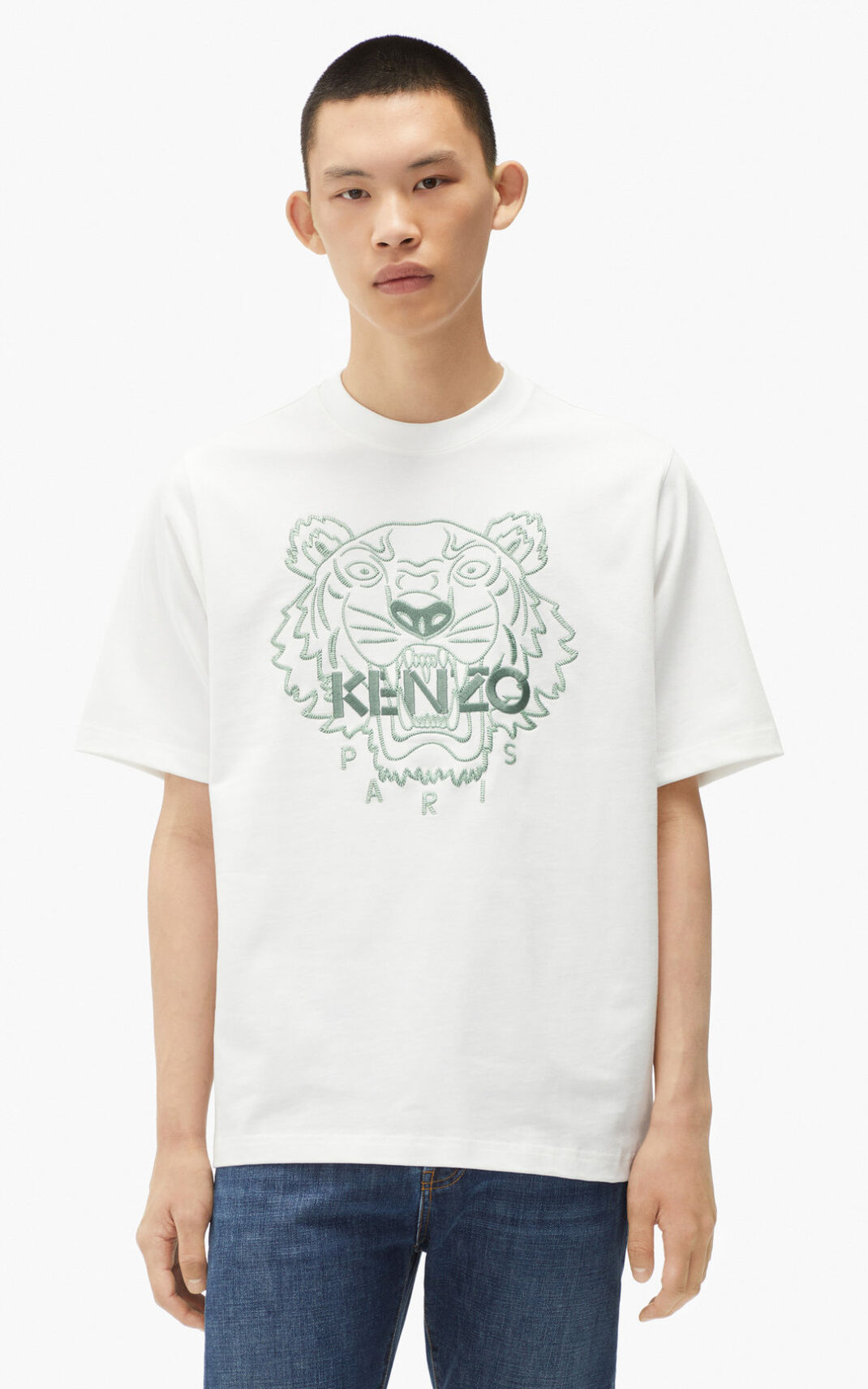 Camiseta Kenzo Loose fitting Tiger Masculino - Branco | 136SKMHIE